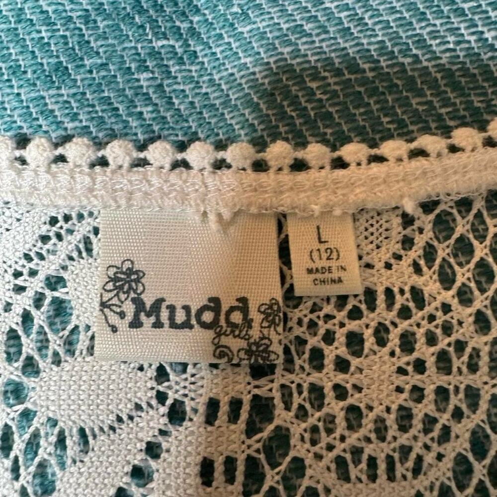 Mudd Ivory Crochet Open Cardigan XS/S Y2K Coquette Boho Lace - Picture 6 of 9